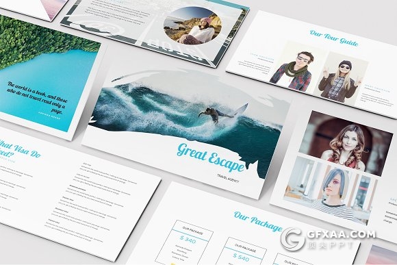 96页旅游社旅游公司介绍风景展示PPT模板 - 顶尖PPT