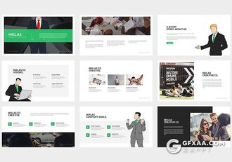 45页矢量卡通商务人物PPT模板6种配色 - 顶尖PPT