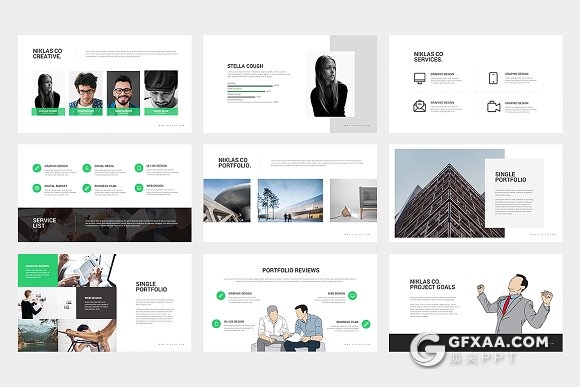 45页矢量卡通商务人物PPT模板6种配色 - 顶尖PPT