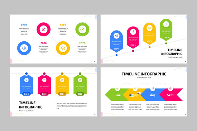 彩色时间轴PPT模板 - 顶尖PPT