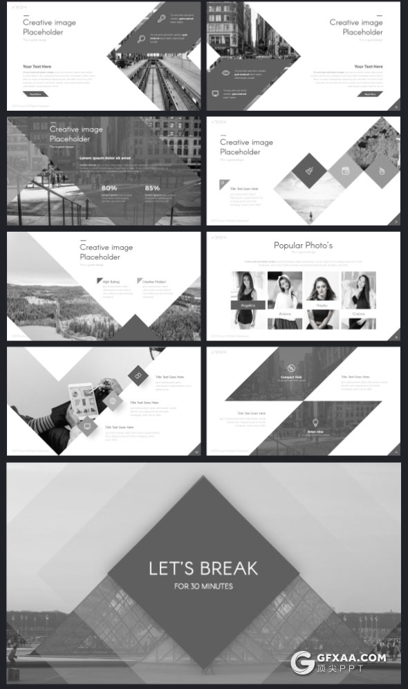 67页11种配色精致设计风格多用途PPT模板 - 顶尖PPT