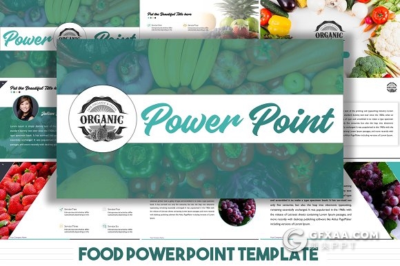 27页食物展示PPT模板60多种XML配色文件 - 顶尖PPT