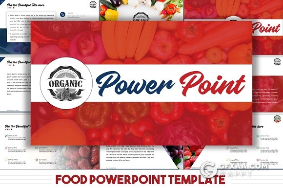 27页食物展示PPT模板60多种XML配色文件 - 顶尖PPT