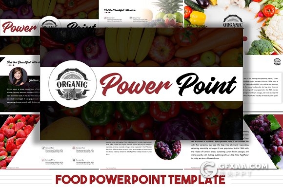 27页食物展示PPT模板60多种XML配色文件 - 顶尖PPT