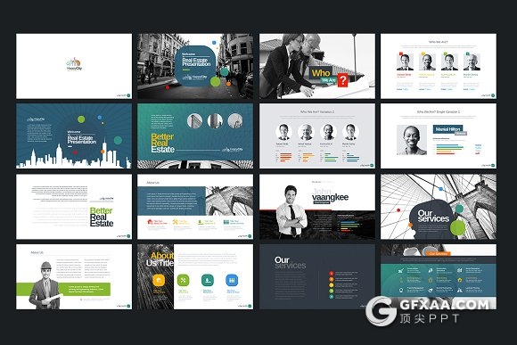75页房地产建筑行业keynote模板7种配色主题 - 顶尖PPT