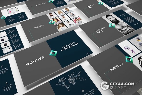 54页创意商务谷歌公司PPT模板 - 顶尖PPT