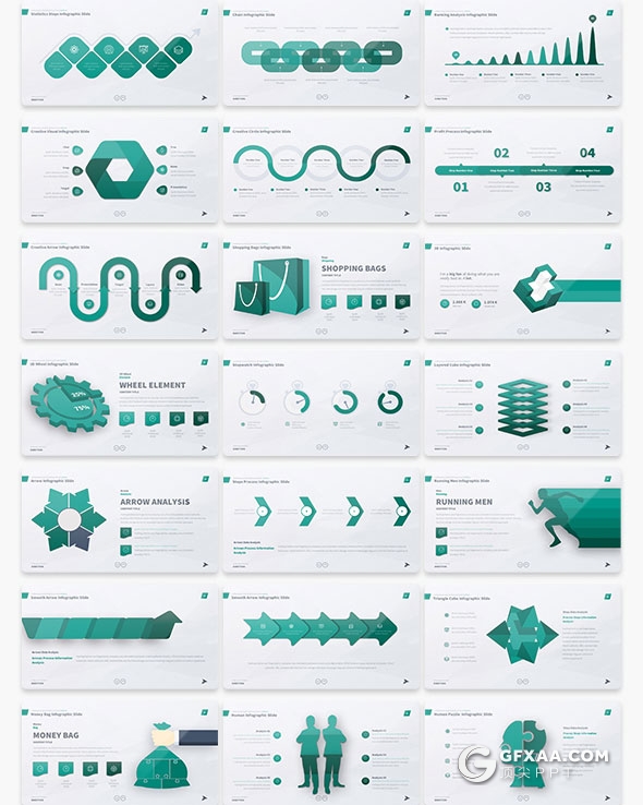 125页精美图形设计商务多用途keynote模板14种配色方案 - 顶尖PPT