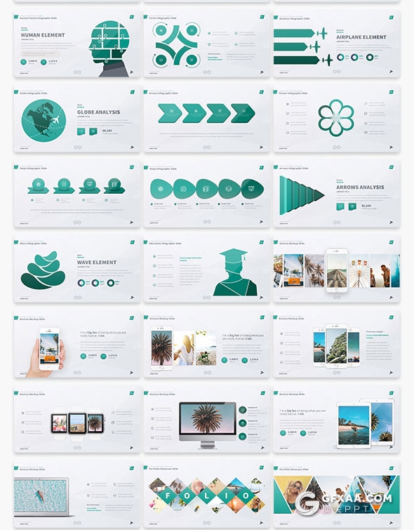 125页精美图形设计商务多用途keynote模板14种配色方案 - 顶尖PPT