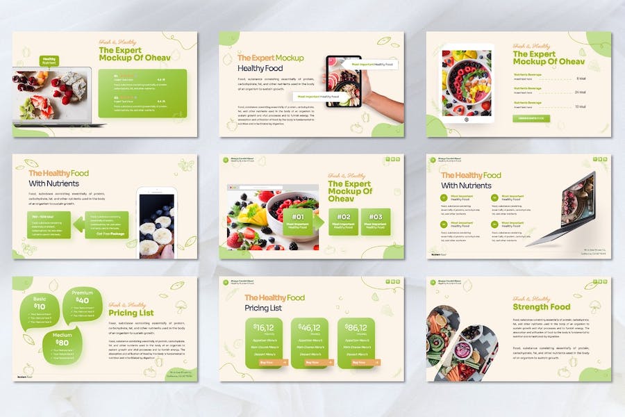 健康食品营养推介推广Keynote模板 - 顶尖PPT
