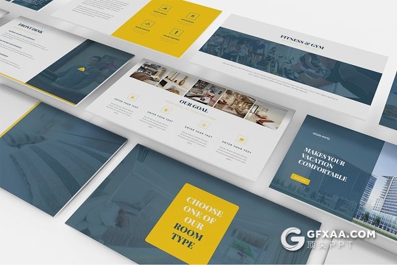 88页度假酒店旅行住宿系列PPT模板 - 顶尖PPT