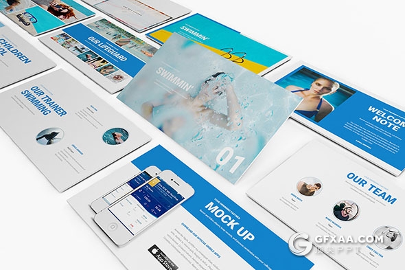 110页游泳业务演示多用途keynote模板 - 顶尖PPT