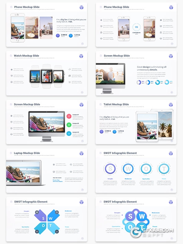 100页15种配色主题精美设计通用PPT模板 - 顶尖PPT