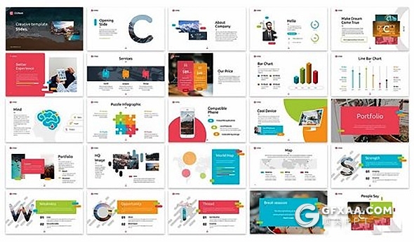 30页12种配色精美设计商务通用PPT模板 - 顶尖PPT