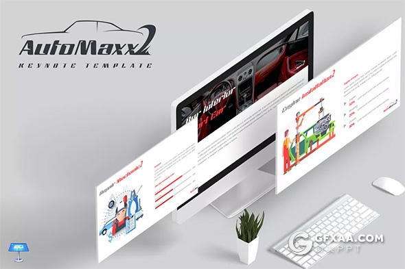 32页卡通风格汽车制作工艺keynote模板 - 顶尖PPT