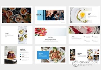 31页餐饮美食摄影图片展示PPT模板8种配色 - 顶尖PPT