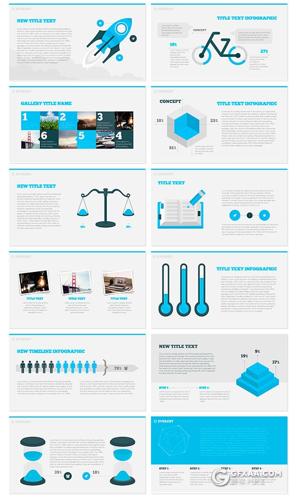 150页商务风格大图形统计汇报keynote模板30种配色 - 顶尖PPT