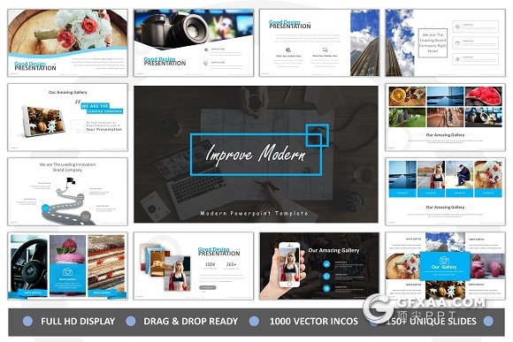 150页创意设计图片作品展示PPT模板 - 顶尖PPT