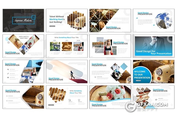 150页创意设计图片作品展示PPT模板 - 顶尖PPT