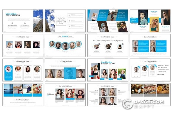 150页创意设计图片作品展示PPT模板 - 顶尖PPT