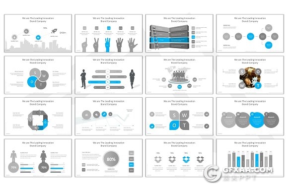 150页创意设计图片作品展示PPT模板 - 顶尖PPT