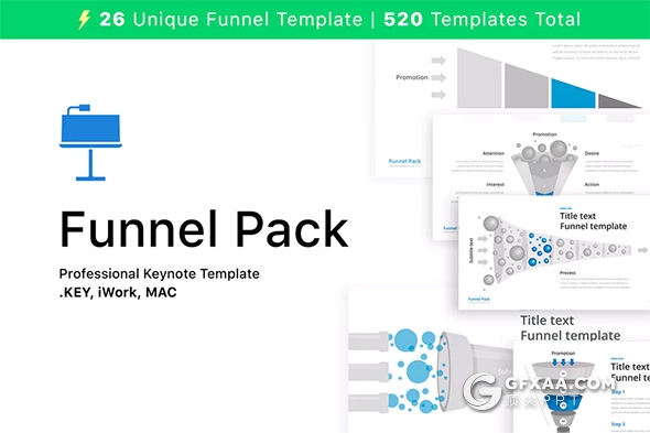 26页漏斗图形锥形图形20种配色keynote模板 - 顶尖PPT