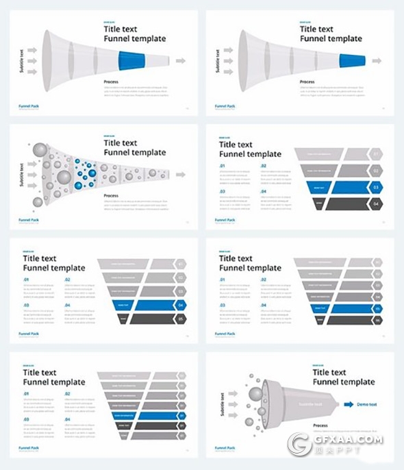 26页漏斗图形锥形图形20种配色keynote模板 - 顶尖PPT
