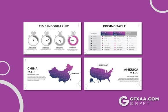 46页紫色创意圆形市场调查分析PPT模板 - 顶尖PPT
