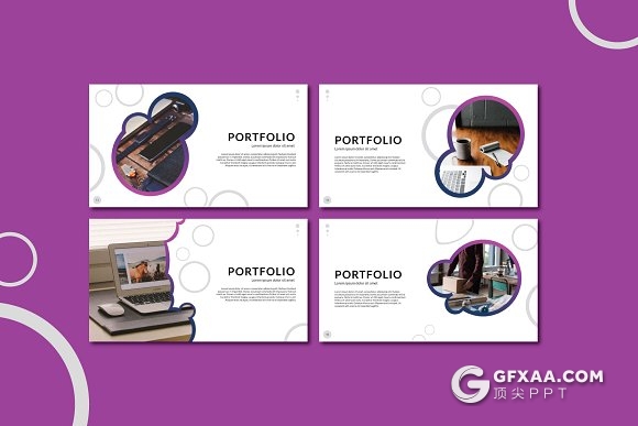 46页紫色创意圆形市场调查分析PPT模板 - 顶尖PPT