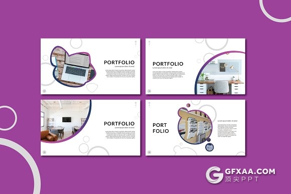 46页紫色创意圆形市场调查分析PPT模板 - 顶尖PPT