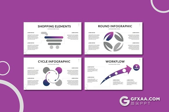 46页紫色创意圆形市场调查分析PPT模板 - 顶尖PPT