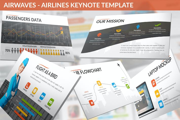 航空公司品牌宣传展示方案Keynote模板 - 顶尖PPT
