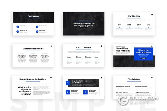 54页蓝色工作计划业务合作keynote模板 - 顶尖PPT