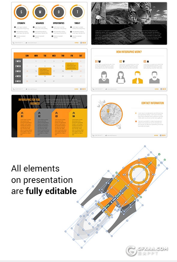 124页商务多用途PPT模板30种配色主题 - 顶尖PPT