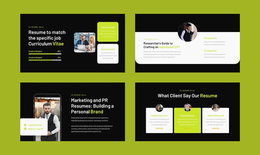 个人简历求职主题Keynote模板 - 顶尖PPT