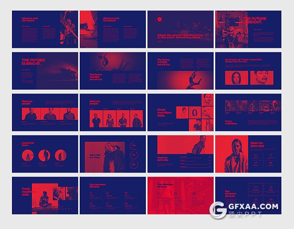 133页创意蓝色叠加效果多用途PPT模板 - 顶尖PPT