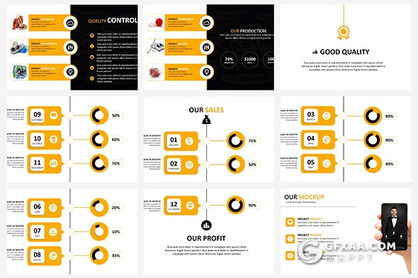91页黄色系团队介绍商务通用PPT模板 - 顶尖PPT