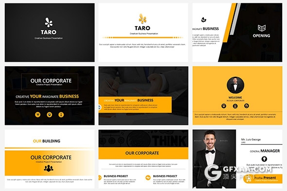 91页黄色系团队介绍商务通用PPT模板 - 顶尖PPT