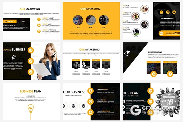 91页黄色系团队介绍商务通用PPT模板 - 顶尖PPT
