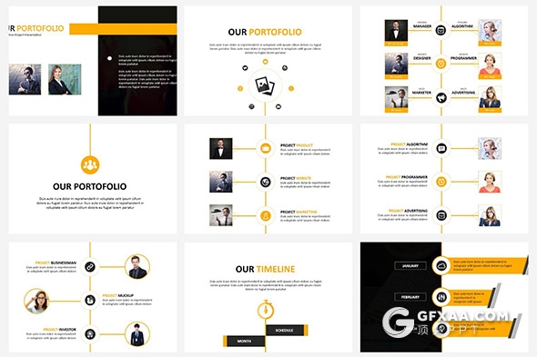 91页黄色系团队介绍商务通用PPT模板 - 顶尖PPT