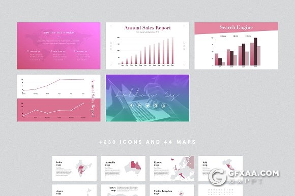 143页伦敦时尚杂志风格PPT模板 - 顶尖PPT