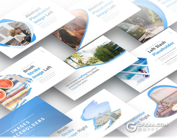 34页创意异形图片占位符摄影图片展示keynote模板 - 顶尖PPT