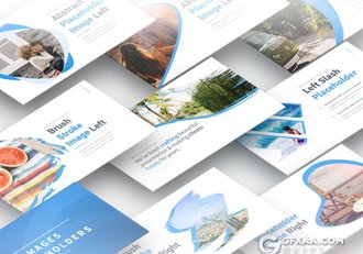 34页创意异形图片占位符摄影图片展示keynote模板 - 顶尖PPT