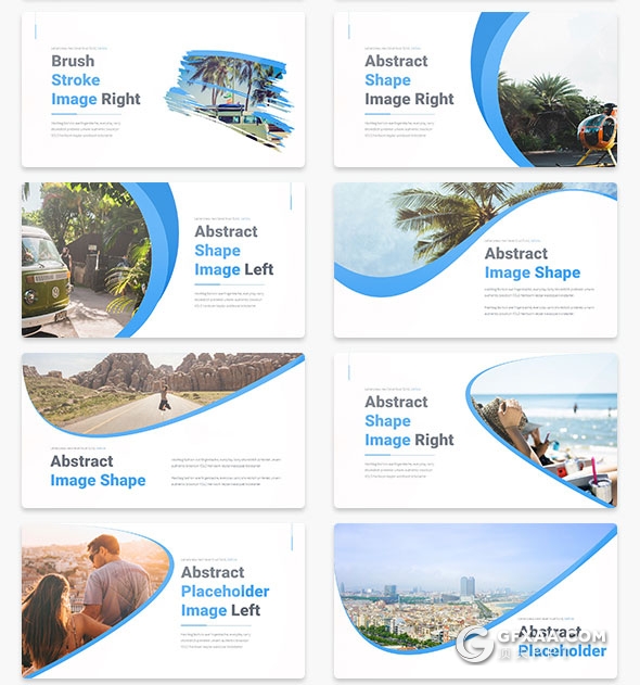 34页创意异形图片占位符摄影图片展示keynote模板 - 顶尖PPT