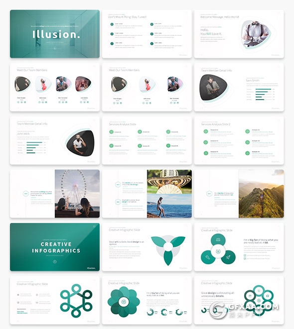 200页精致设计商务多用途PPT模板15种配色 - 顶尖PPT