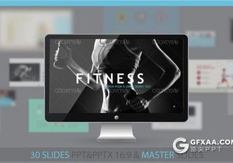 30页卡通风格运动健身PPT模板 - 顶尖PPT