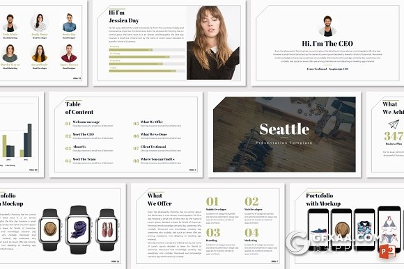 50页6种配色极简风格产品展示keynote模板 - 顶尖PPT