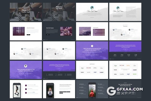 50页紫色创意商务keynote模板 - 顶尖PPT