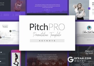 50页紫色创意商务keynote模板 - 顶尖PPT