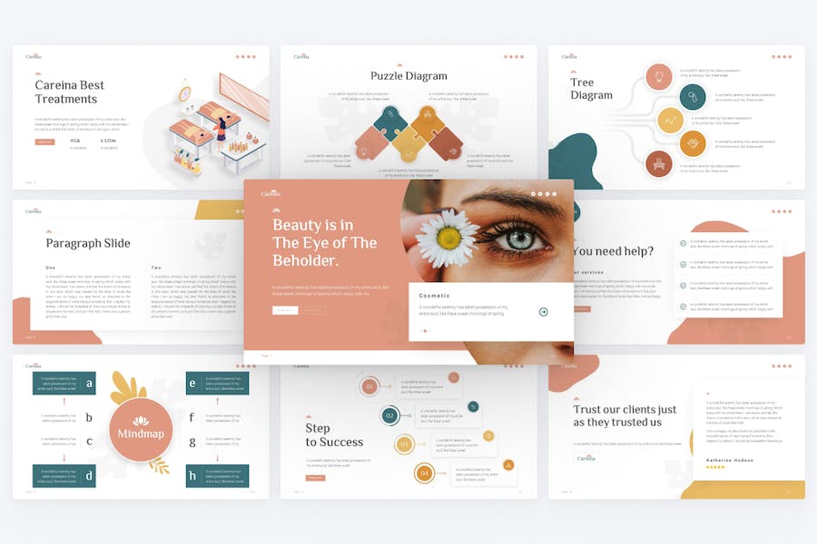 美容美体养生水疗女性护肤行业主题PPT模板 - 顶尖PPT