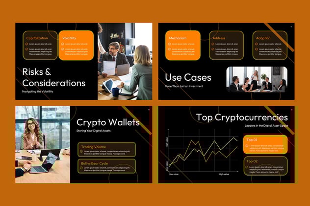 金融科技加密货币行业PPT模板 - 顶尖PPT